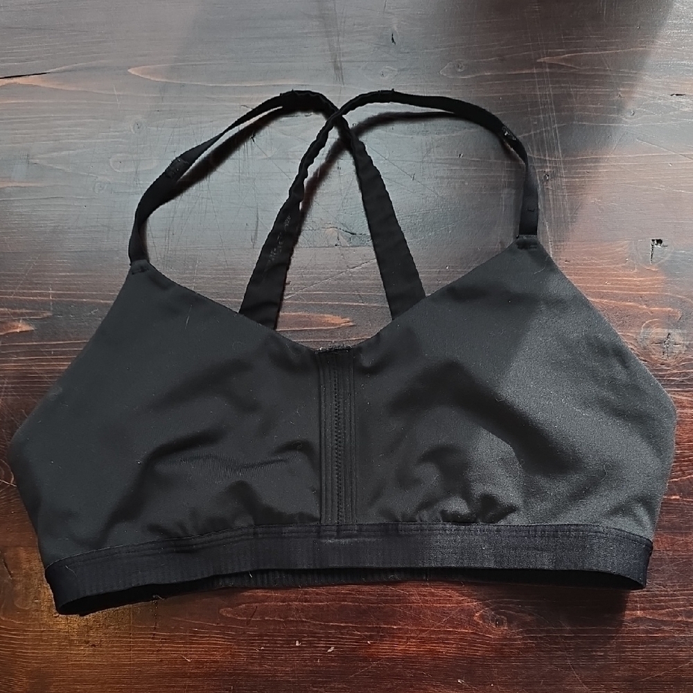 Adidas Black Low-Impact Sports Bra Crisscross Straps Size S